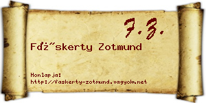 Fáskerty Zotmund névjegykártya